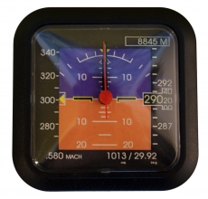 Tischuhr mit Wecker im EFIS-Design