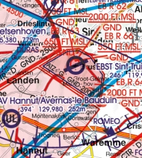 VFR Luftfahrtkarte Belgien & Luxemburg / Belgium & Luxembourg (laminiert)