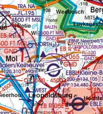 VFR Luftfahrtkarte Belgien & Luxemburg / Belgium & Luxembourg (laminiert)