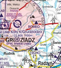 VFR Luftfahrtkarte Polen Süd Ost - Poland South East 2024 (laminiert)