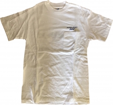 R44 T-Shirt White Blue with Breast Pocket