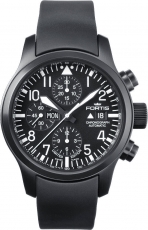 Fortis B-42 Flieger Chronograph Black, Rubberband