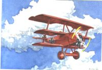 Weihnachtskarte Roter Flieger