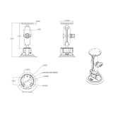 RAM Mounts Saugfuss-Set mit AMPS-Anbindung - Diamond-Basisplatte (Trapez), mittlerer Verbindungsarm
