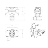 RAM Mounts kurzer Verbundstoff-Verbindungsarm - ca. 61 mm lang, für B-Kugeln (1 Zoll)