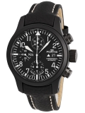 Fortis B-42 Flieger Chronograph Black, Lederband